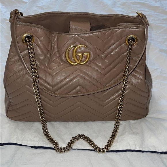 Gucci Brown and Gold Marmont Shoulder Bag - Picture 1 of 13